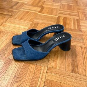 Mango Women's Blue Heeled Sandals